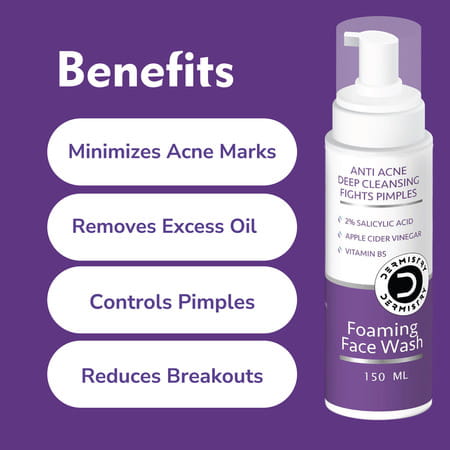 Dermistry Salicylic Acid Acne Oil Free Pimple Spots Remover Moisturizer & Face Wash For Oily Skin
