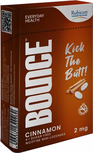 Bounce Nicotine Mini Lozenge 2Mg (6 Packs Of 4 Lozenges) - Cinnamon Flavour | Sugar Free - 24 Count