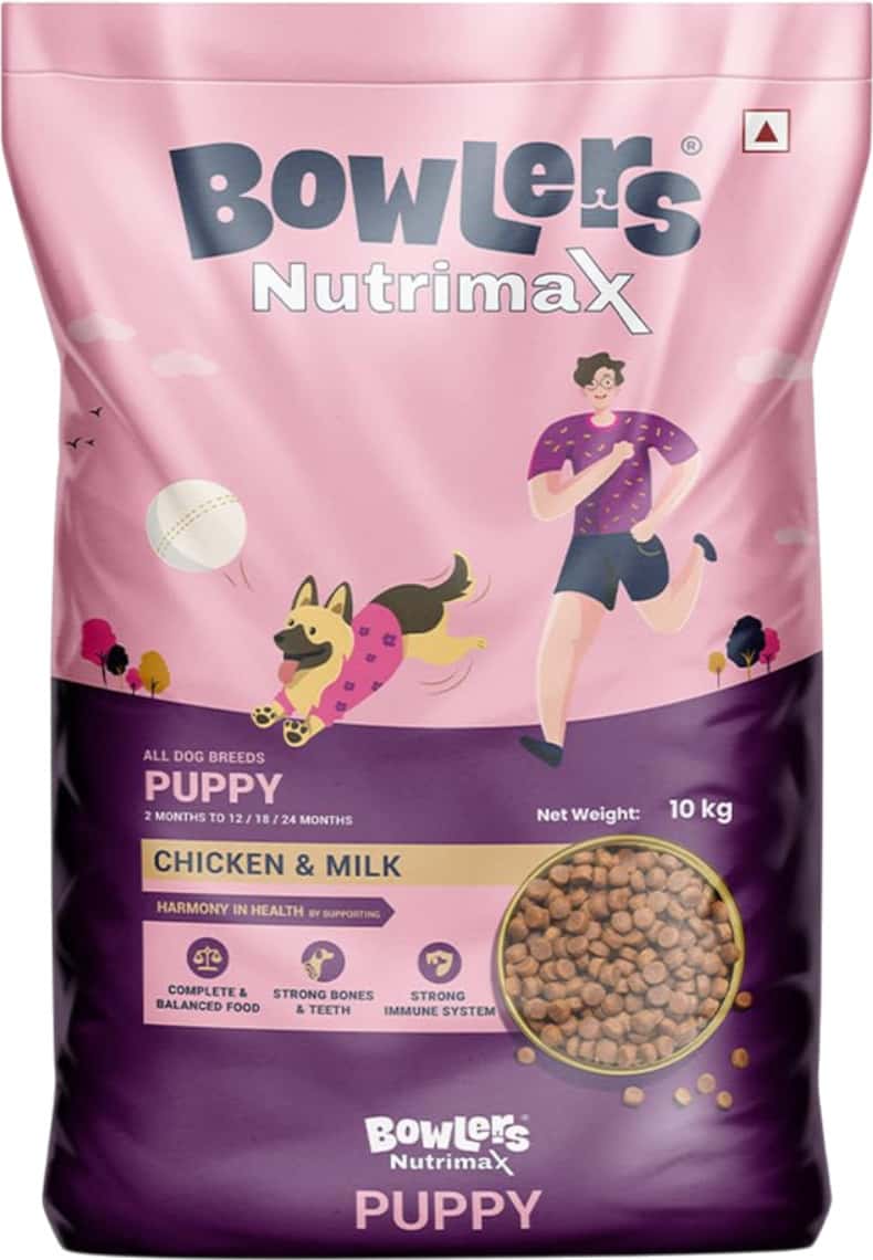Bowlers Nutrimax Puppy Dry Dog Food | Chicken & Milk |10 Kg | Smooth Digestion & Healthy Coat