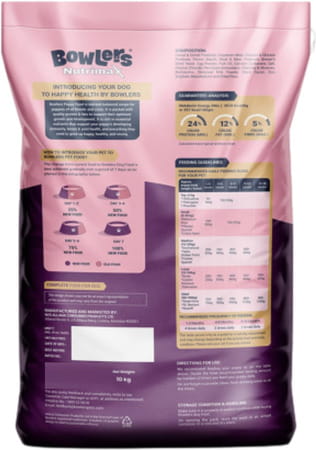 Bowlers Nutrimax Puppy Dry Dog Food | Chicken & Milk |10 Kg | Smooth Digestion & Healthy Coat