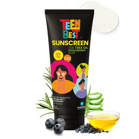 Healthbest Teenbest Sunscreen Spf 50 Pa++++ For Teens Uva Uvb & Blue Light Protection - 100ml