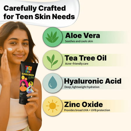 Healthbest Teenbest Sunscreen Spf 50 Pa++++ For Teens Uva Uvb & Blue Light Protection - 100ml