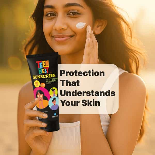 Healthbest Sunscreen Spf 50 Pa++++ For Teens Uva Uvb And Blue Light Protection - 100Ml