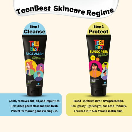 Healthbest Teenbest Sunscreen Spf 50 Pa++++ For Teens Uva Uvb & Blue Light Protection - 100ml
