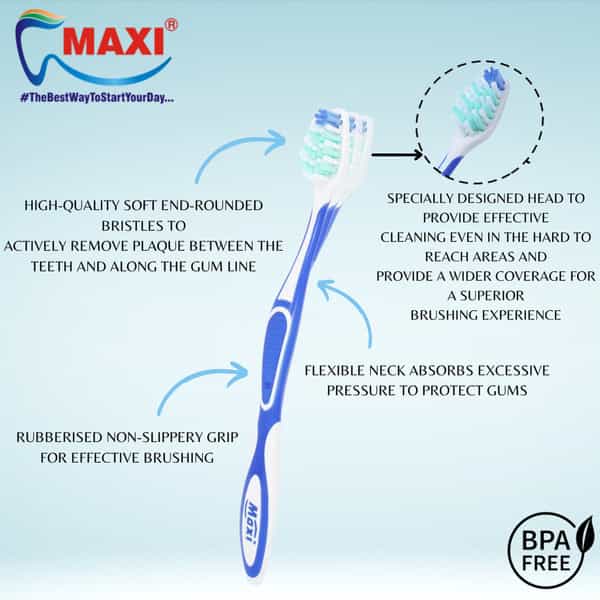 Maxi Expert Toothbrush & Tongue Cleaner-Oral Hygiene Kit (Pack Of 12)