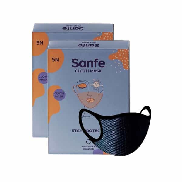 Sanfe Cloth Mask Pack Of 5 (Pack Of 2)