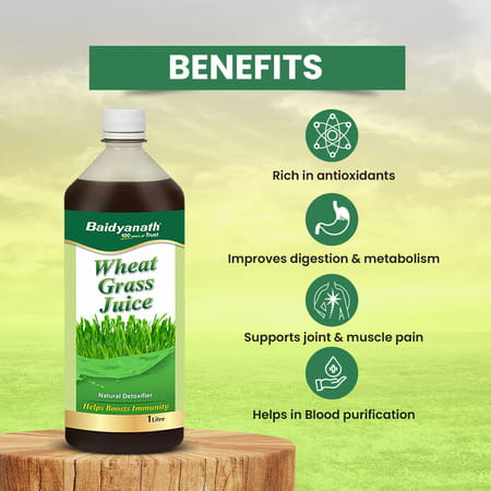 Baidyanath Ayurved Wheatgrass Juice 1L | Natural Detox & Wellness