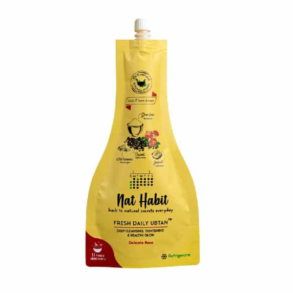 Nat Habit Fresh Delicate Rose Ubtan & Face Pack For Deep Cleansing | Tightening & Instant Glow | 40G