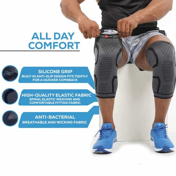 Besafe Forever Knee Support Cap Brace/Sleeves For Pain Relief | M | Pack Of 2