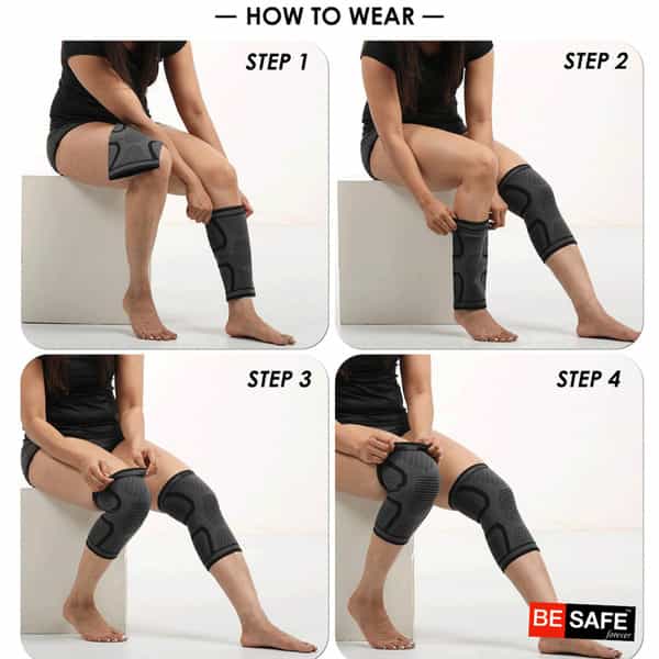 Besafe Forever Knee Support Cap Brace/Sleeves For Pain Relief | M | Pack Of 2