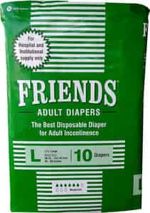 Friends Adult Large Size 38-60 Inch Diapers (for Hospital Use) 10 No's
