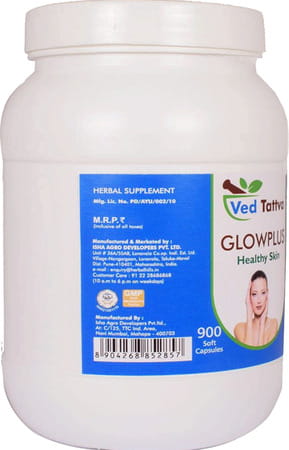 Ved Tattva Glowplus 900 Capsules | Herbal Formulation For Healthy Smooth And Blemish Free Skin
