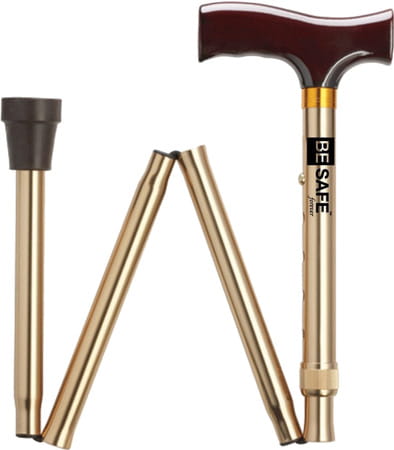 Besafe Forever Walking Stick For Patients | Unisex | Foldable | Aluminum | Bronze
