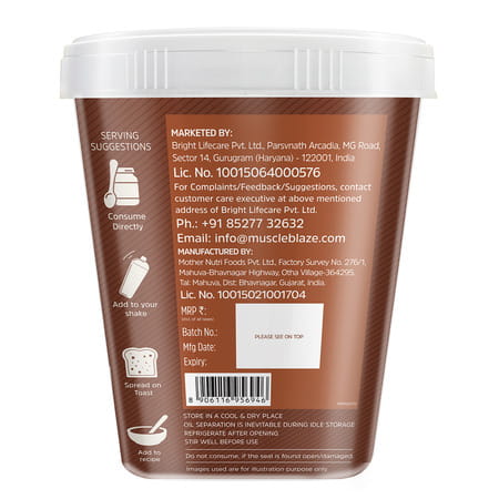 Muscleblaze Fit High Protein Peanut Butter | Creamy (Dark Chocolate Spread | 1kg) | 27g Protein