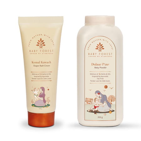 Baby Forest Dulaar Pyar Baby Powder & Komal Kawach Diaper Rash Cream (Pack Of 2)