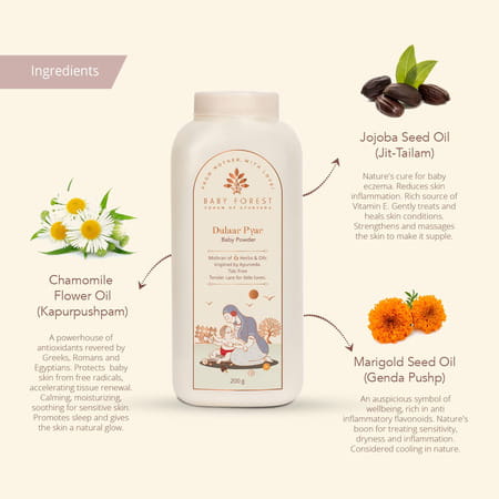 Baby Forest Dulaar Pyar Baby Powder & Komal Kawach Diaper Rash Cream (Pack Of 2)
