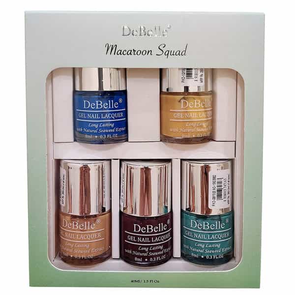 Debelle Macaroon Squad Gel Nail Polish Gift Set Of 5 - Blue - 40 Ml(8 Ml Each) Gift For Girls