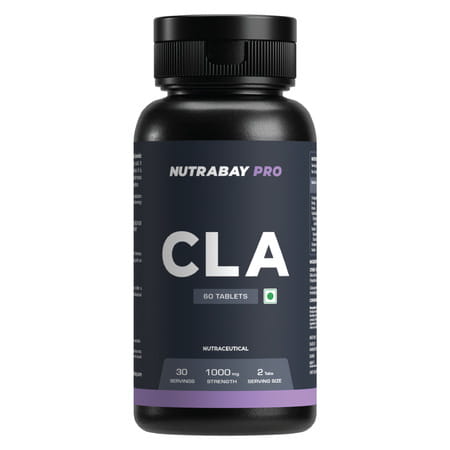 Nutrabay Pro Cla (Conjugated Linoleic Acid) | Burns Fat, Boosts Metabolism | 1000mg - 60 Veg Tablets