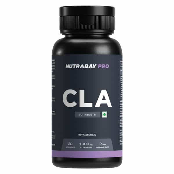 Nutrabay Pro Cla (Conjugated Linoleic Acid) | Burns Fat, Boosts Metabolism | 1000Mg - 60 Veg Tablets
