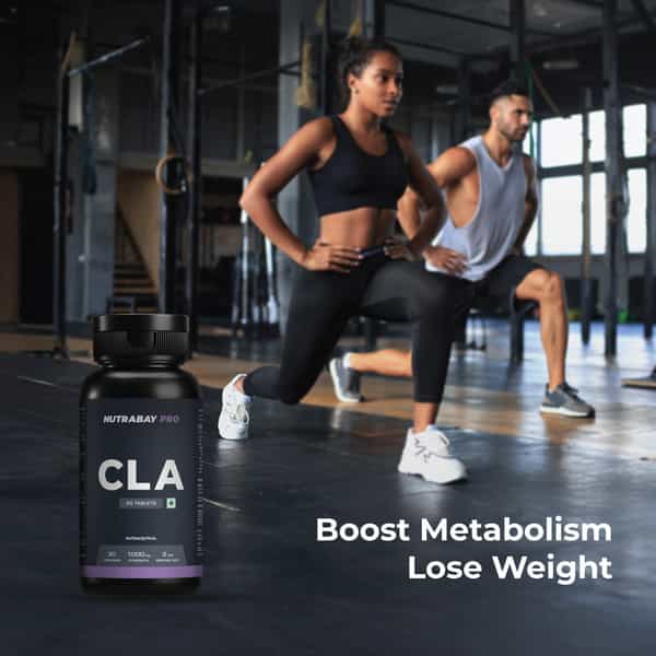 Nutrabay Pro Cla (Conjugated Linoleic Acid) | Burns Fat, Boosts Metabolism | 1000Mg - 60 Veg Tablets