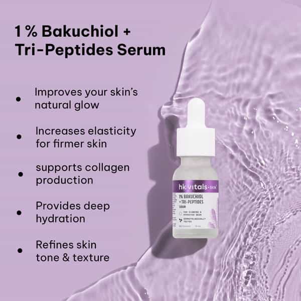 Hk Vitals 1% Bakuchiol Serum | 15 Ml |Retinol Alternative | For Glowing & Hydrated Skin
