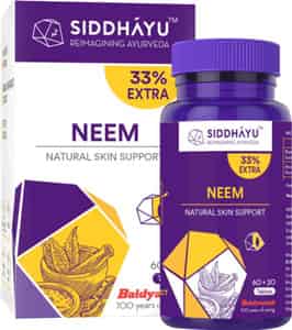Siddhayu Neem Tablet (by Baidyanath) Natural Skin Support 60 + 20 Tablets Free (pack Of 2)