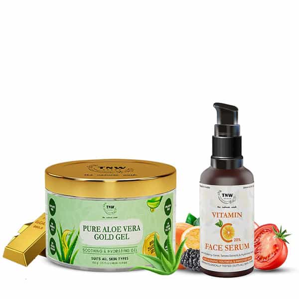 Tnw The Natural Wash Vitamin C Face Serum And Pure Aloe Vera Gold Gel
