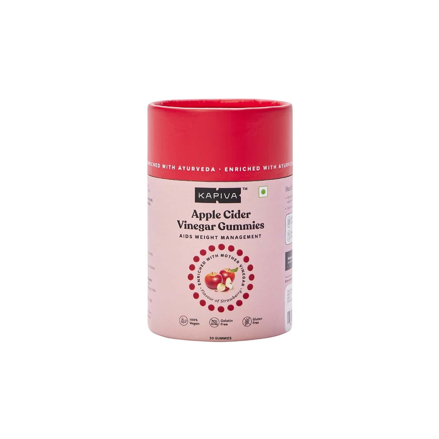 Kapiva Apple Cider Vinegar Gummies For Weight Management Detox & Metabolism - 30 Gummies