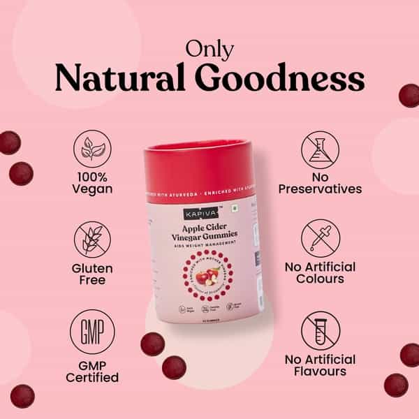 Kapiva Apple Cider Vinegar Gummies For Weight Management Detox & Metabolism - 30 Gummies