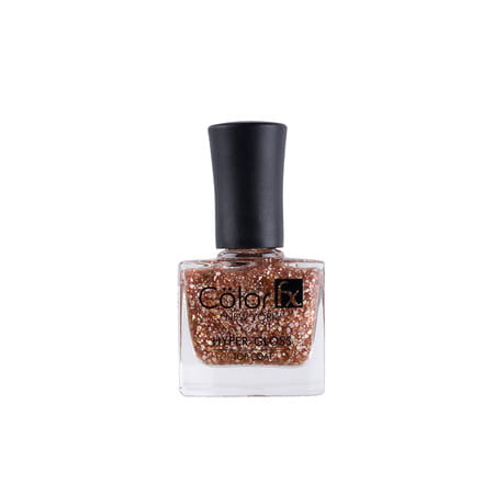 Color Fx Hyper Gloss Top Coat Rose Gold Glitter Finish 21 Toxin Free Non Yellowing 9 Ml Nail Enamel