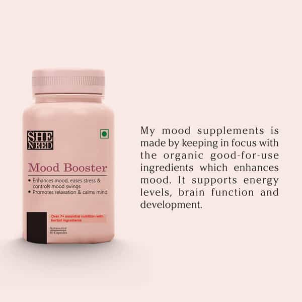 Sheneed Mood Booster Supplement-Enhance Mood | Eases Stress & Frustration - 60 Capsule