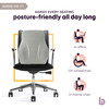 Betterhood Grey Memory Foam Ergonomic Lumbar Support Backrest Cushion For Chair