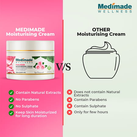 Medimade Pink Rose Moisturising Cream - 200 Ml X 2 ( Pack Of 2 )