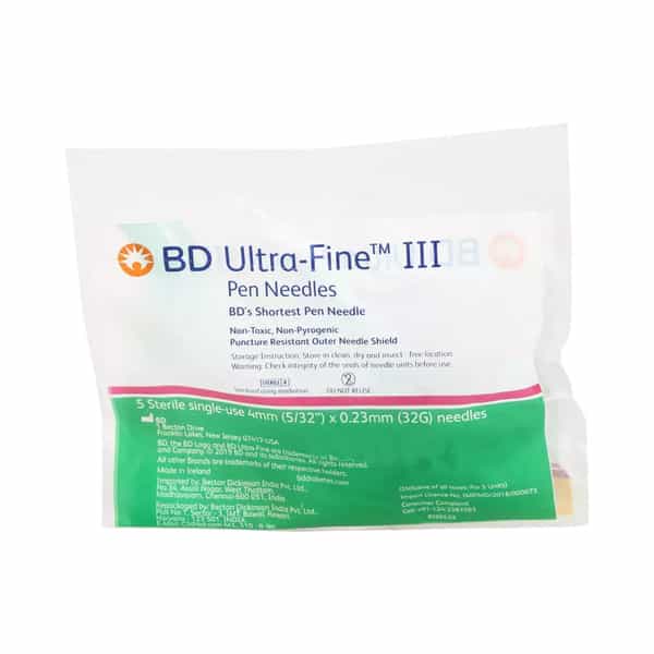 Bd Ultrafine Nano 32 G 4 Mm Needle 5 No's
