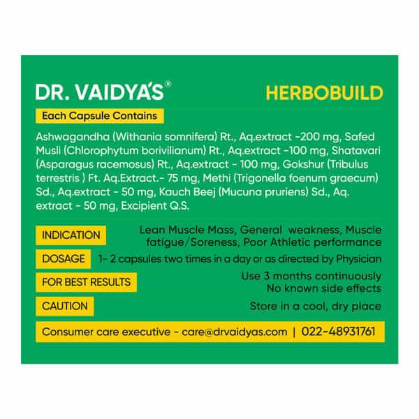 Dr. Vaidya's Herbobuild 50 Capsules Each - Pack Of 2