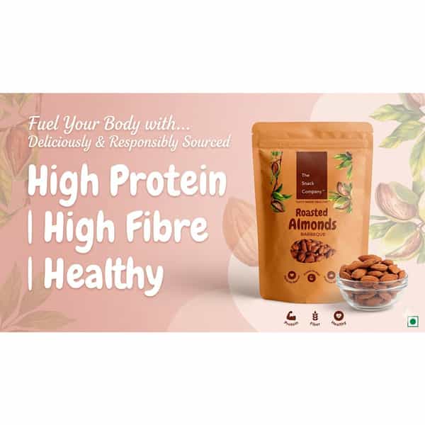 The Snack Company Roasted California Almonds - Smoky Barbeque 100G | Roasted Not Fried
