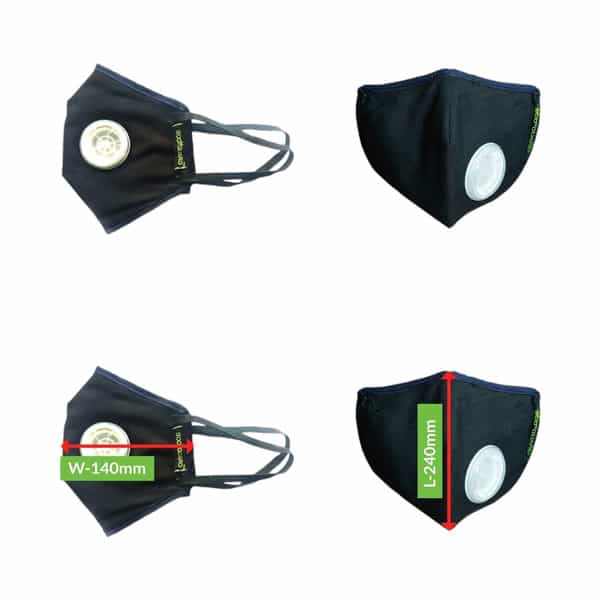 Bodyguard Pm 2.5 Anti Dust And Pollution Face Mask With Activated Carbon Unisex Pack Of 2