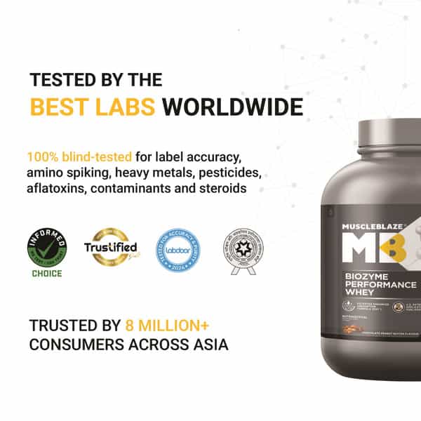 Muscleblaze Biozyme Performance Whey Protein Powder | Chocolate Peanut Butter (2Kg) | 25G Protein