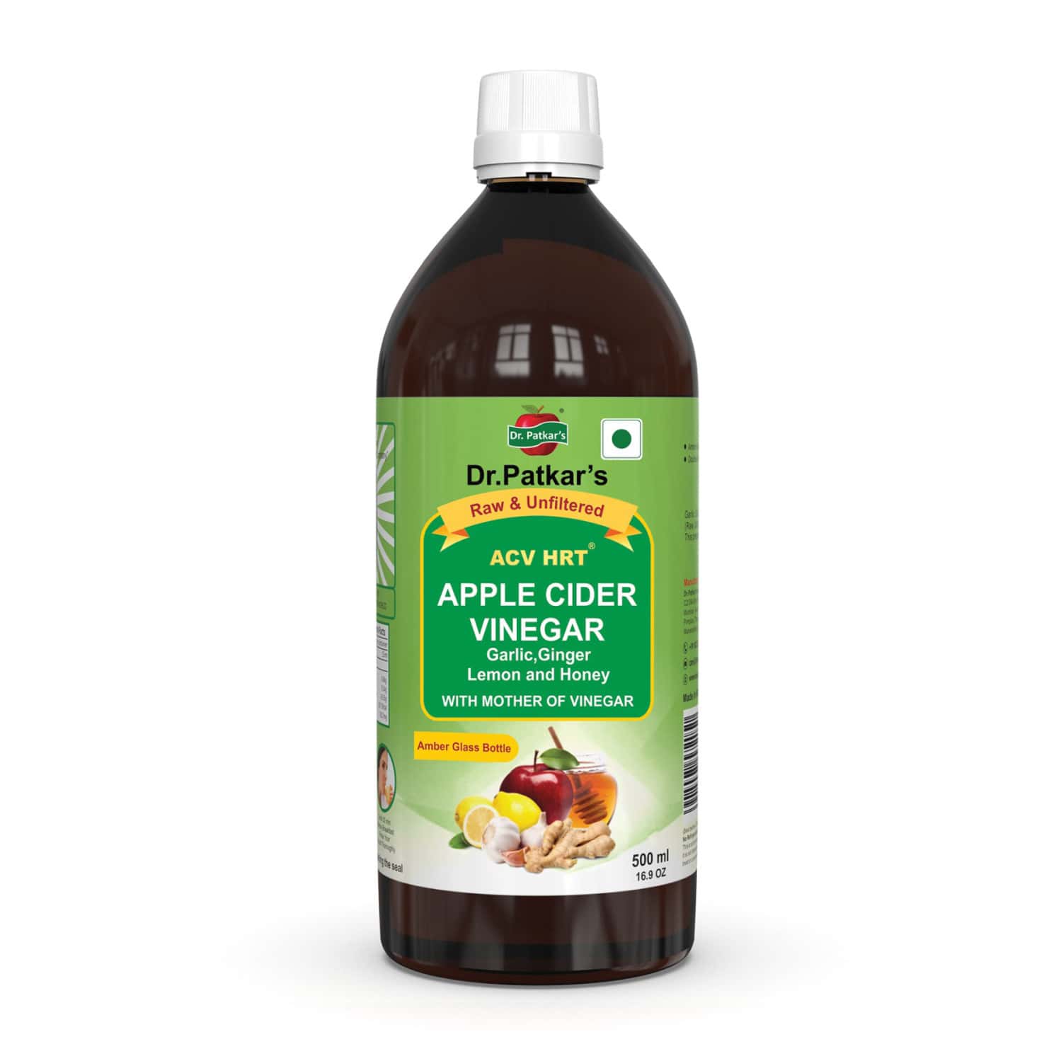 Dr. Patkar's Apple Cider Vinegar With Ginger | Garlic | Lemon & Honey 500 Ml