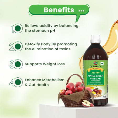 Dr. Patkar'S Apple Cider Vinegar With Ginger | Garlic | Lemon & Honey 500 Ml