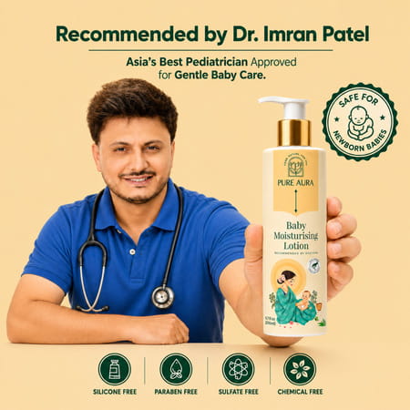 Pure Aura Rich Moisture Baby Lotion-Doctor Recommended Ayurvedic Baby Body Lotion 200Ml