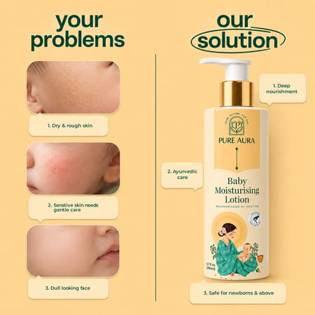 Pure Aura Rich Moisture Baby Lotion-Doctor Recommended Ayurvedic Baby Body Lotion 200Ml