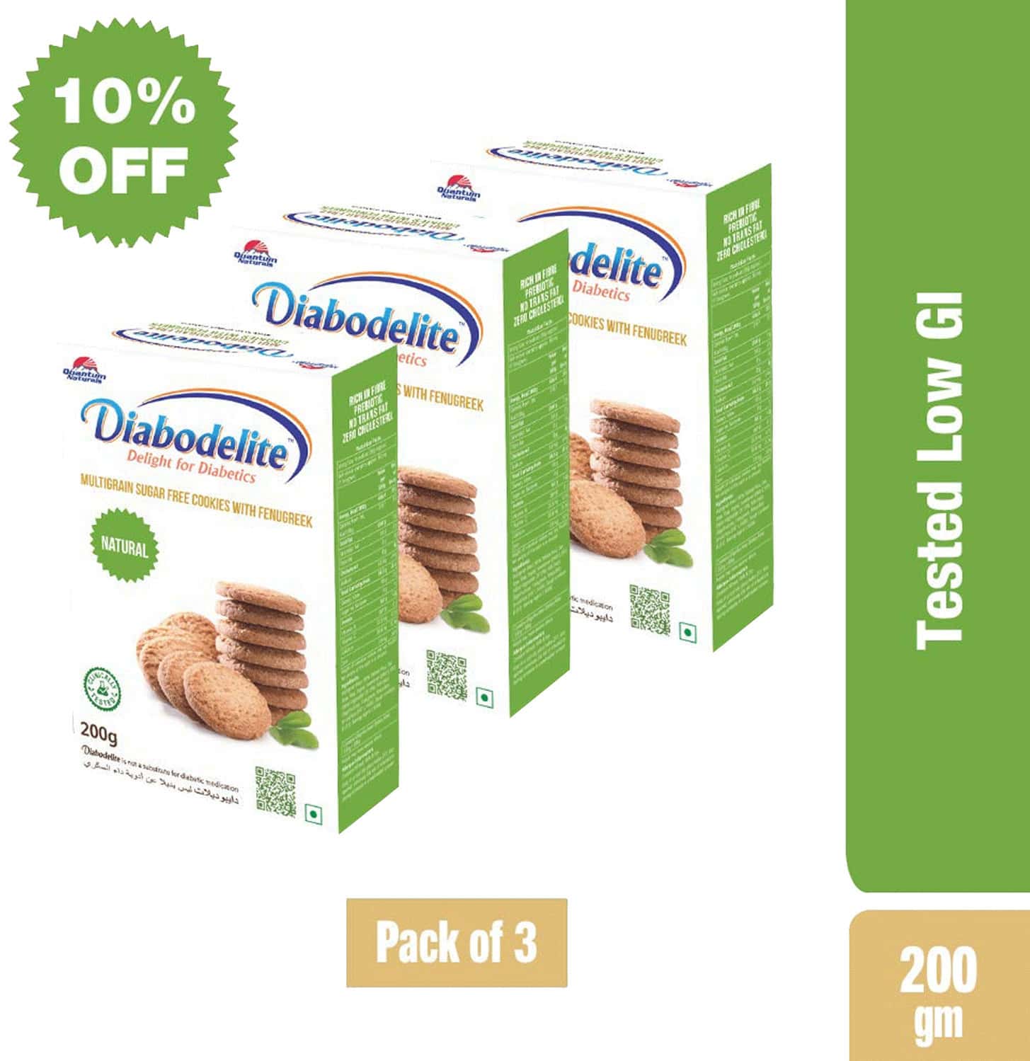Buy QUANTUM NATURALS DIABODELITE COOKIES NATURAL FLAVOUR HERBAL