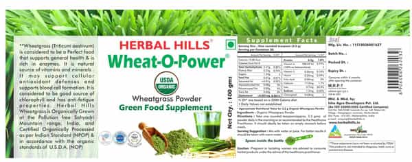 Herbal Hills Wheat-O-Power Wheat Grass Powder 100 Gm