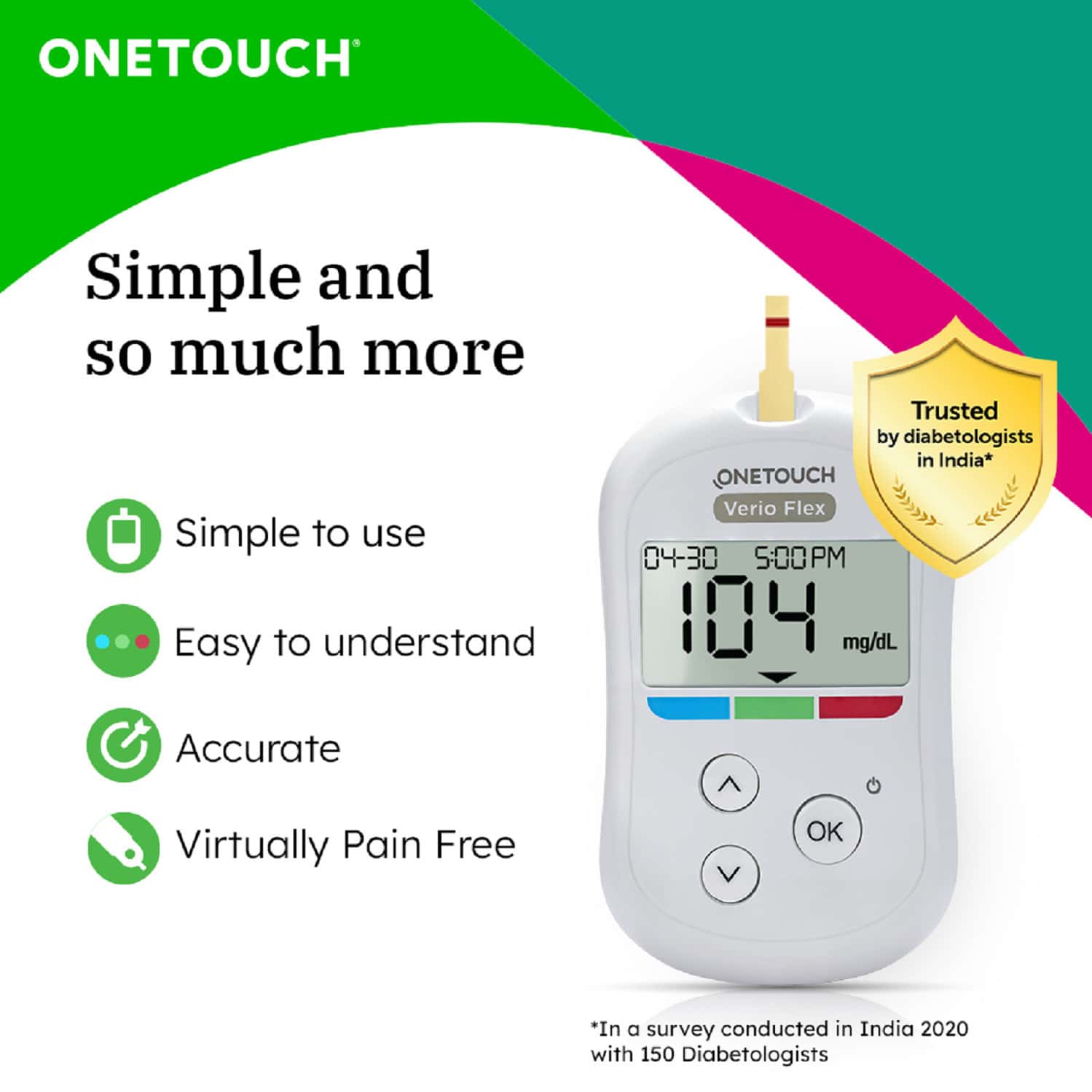 Buy VERIO FLEX FREE 10 TEST STRIPS + 10 STERILE