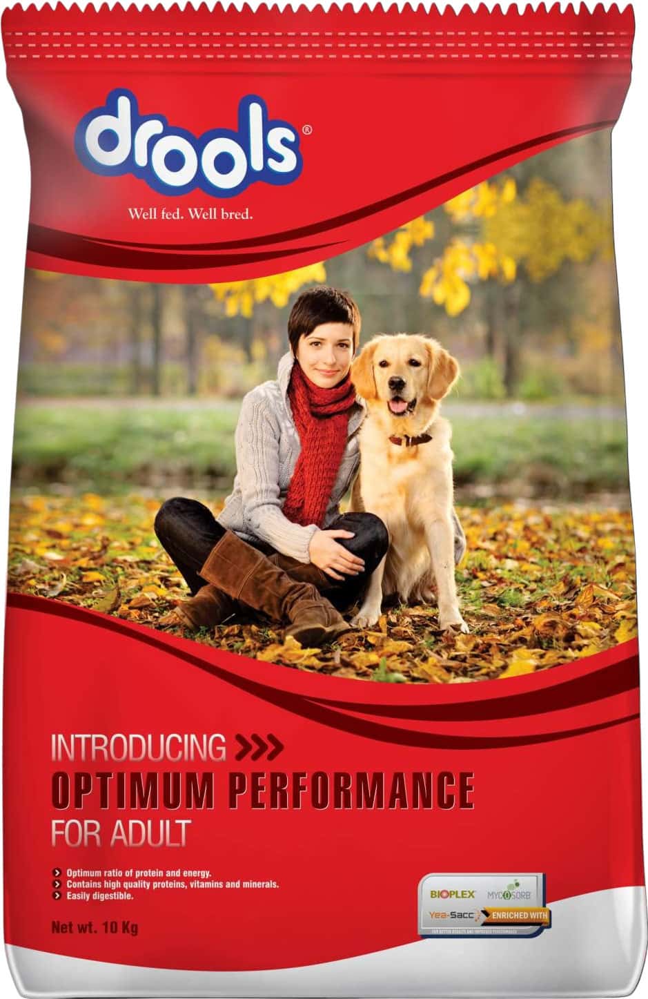 Drools Optimum Performance Adult Dry Dog Food | Chicken Flavor | 10kg | 1 Count