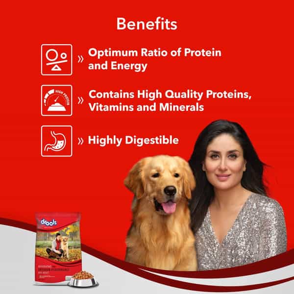 Drools Optimum Performance Adult Dry Dog Food | Chicken Flavor | 10Kg | 1 Count