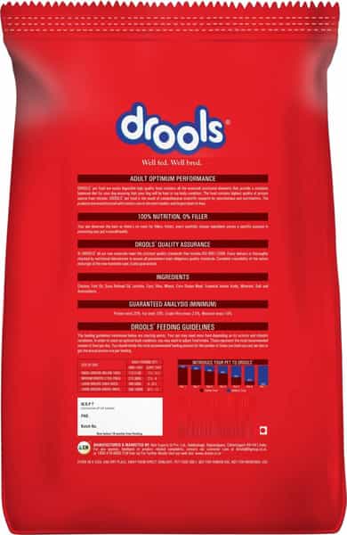 Drools Optimum Performance Adult Dry Dog Food | Chicken Flavor | 10Kg | 1 Count