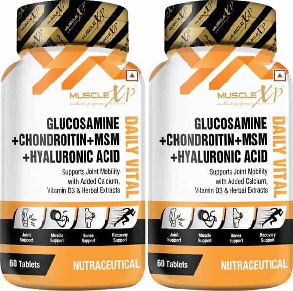 Musclexp Glucosamine + Chondroitin + Msm + Hyaluronic Acid Daily Vital 60 Tablets (Pack Of 2)