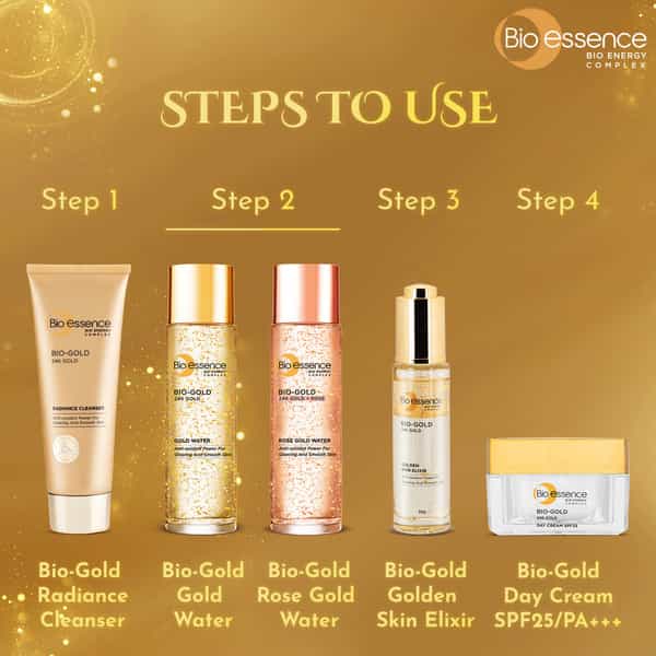 Bio-Essence Bio-Gold Gold Water Essence With Visible Pure 24K Gold - 100Ml